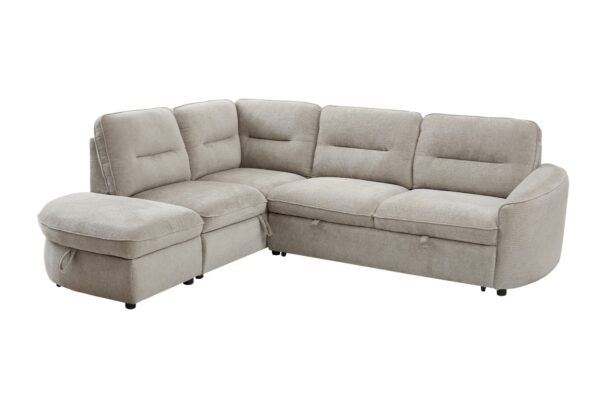Beige LHF sectional sleeper