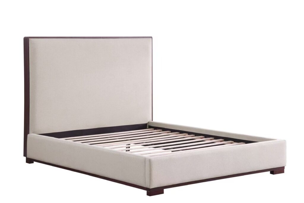 Beige queen bed frame
