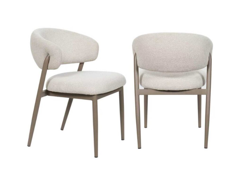 Tobacco and beige dining chair, set of 2