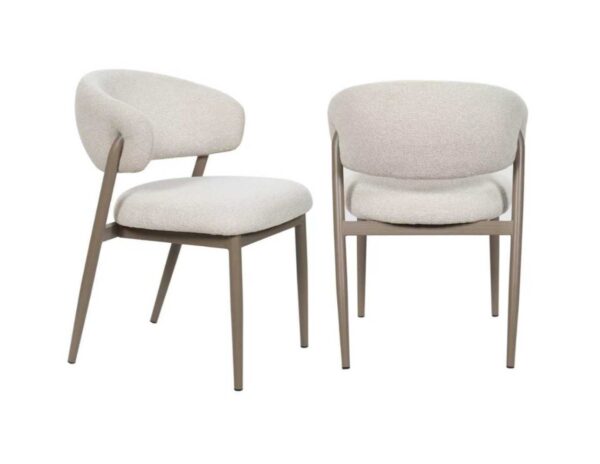 Tobacco and beige dining chair, set of 2