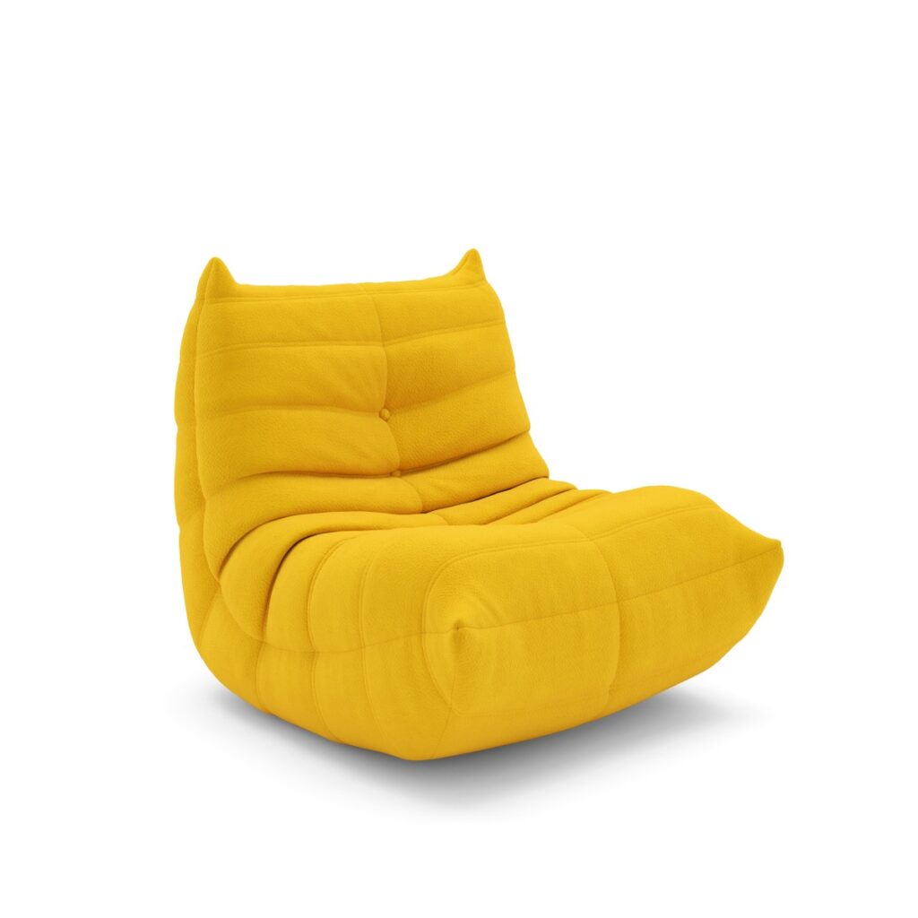 Pale yellow kid’s armless chair