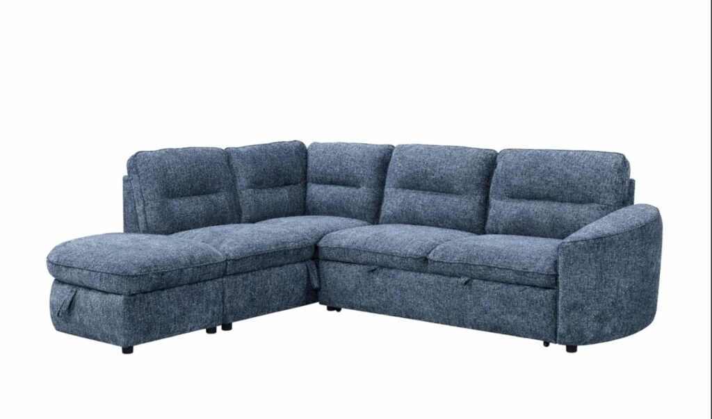 Blue LHF sectional sleeper