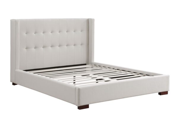 Beige king bed frame