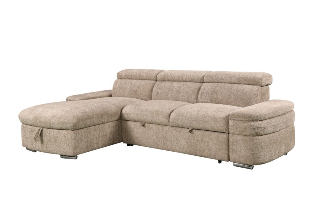 Beige LHF sectional sleeper