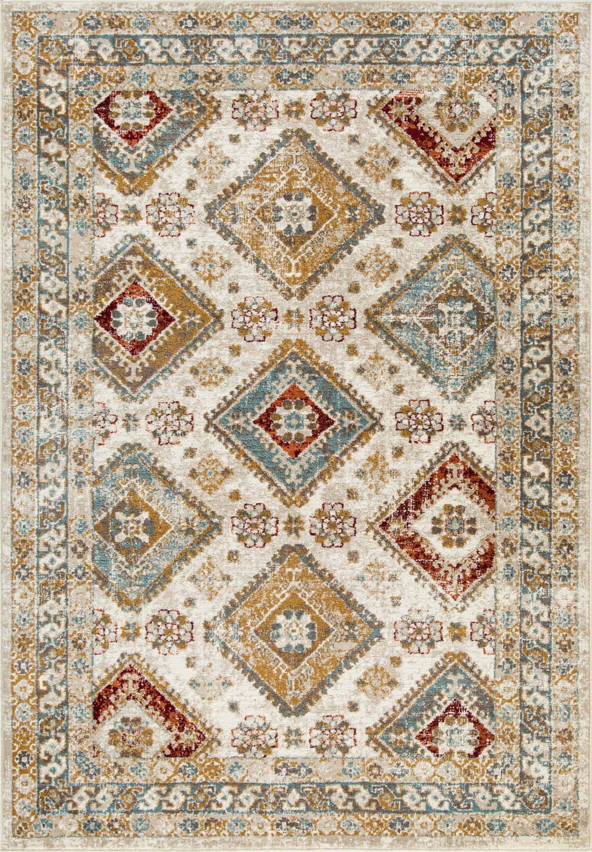 Cream, grey and taupe 7×9 area rug