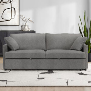Grey fabric convertible bed sleeper sofa