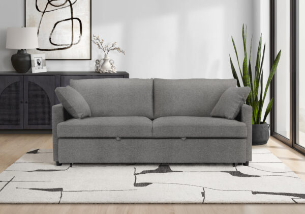 Grey fabric convertible bed sleeper sofa
