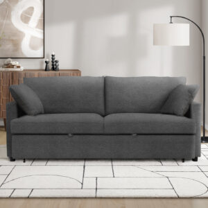 Charcoal grey fabric sleeper sofa