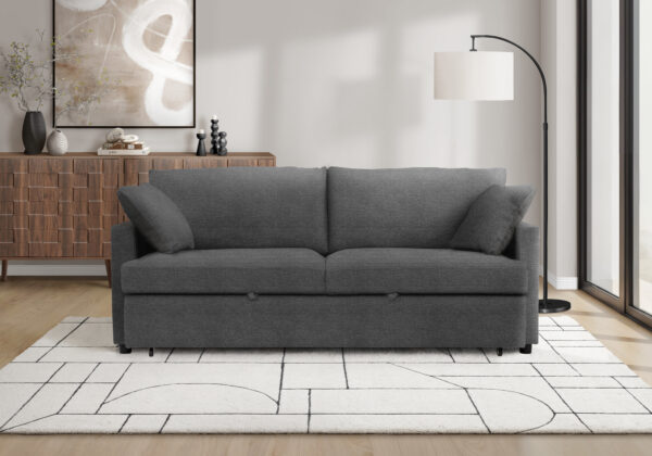Charcoal grey fabric sleeper sofa
