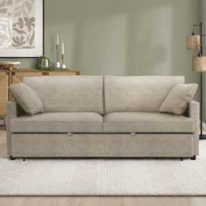 Light beige fabric sleeper sofa