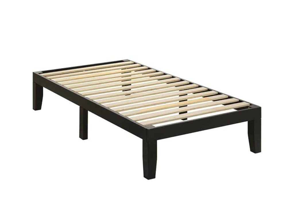 Black twin platform bed frame