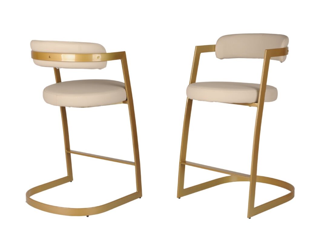 Gold counter stool, set of 2