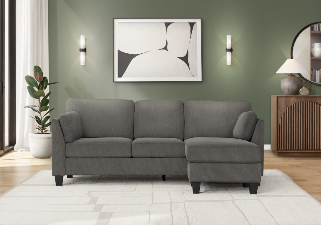 Grey fabric sofa lounger