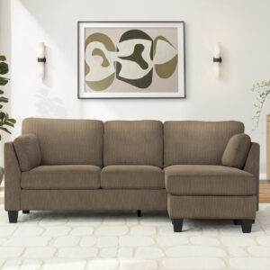 Light brown fabric sofa lounger