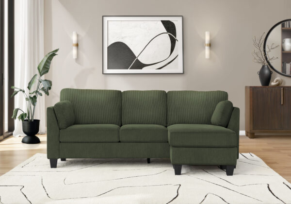 Olive green fabric sofa lounger