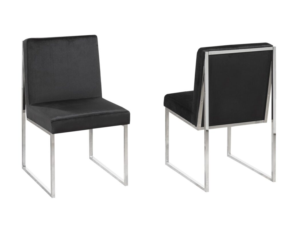 Black dining chair, set of 2