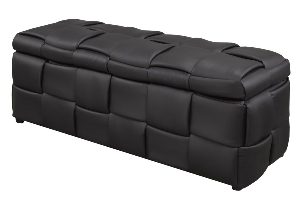 Black storage ottoman