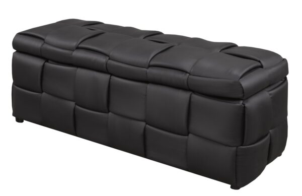 Black storage ottoman
