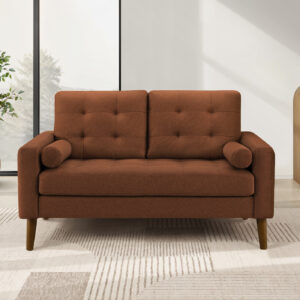 Rust fabric love seat
