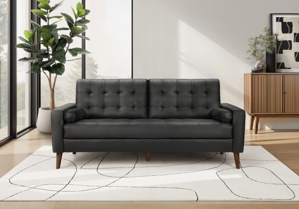 Black PU sofa