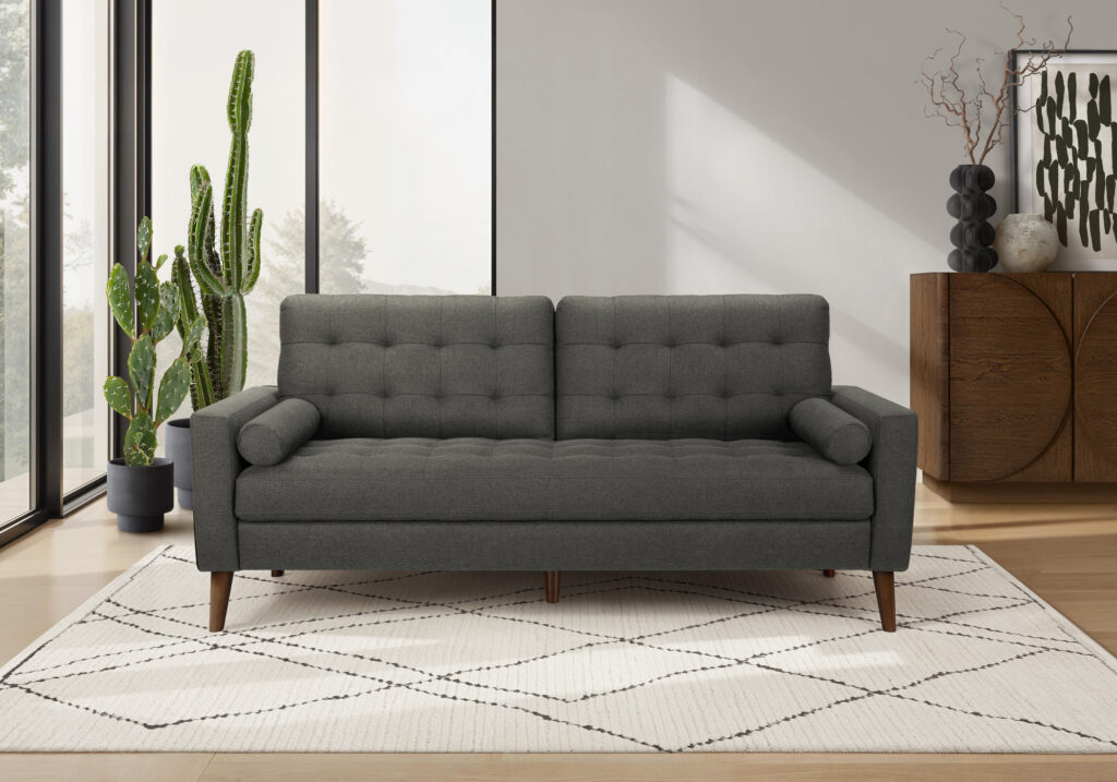 Dark grey fabric sofa