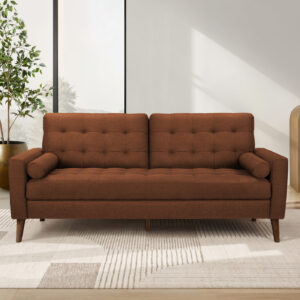 Rust fabric sofa