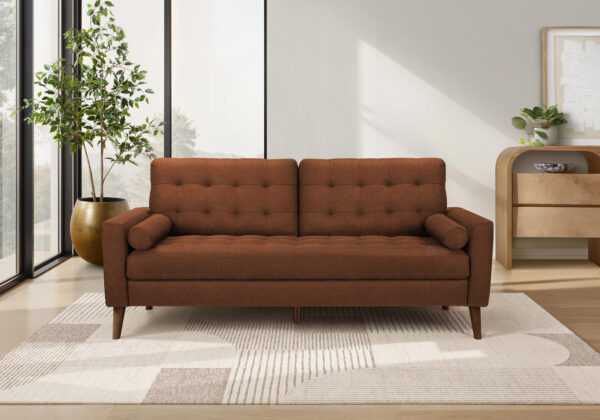 Rust fabric sofa