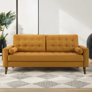 Orange fabric sofa