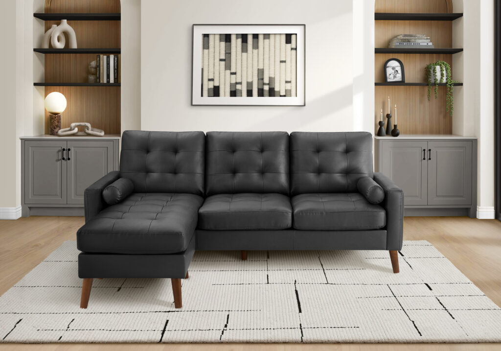 Black PU sofa lounger