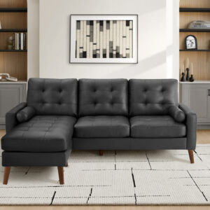 Black PU sofa lounger