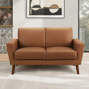 Cognac PU love seat