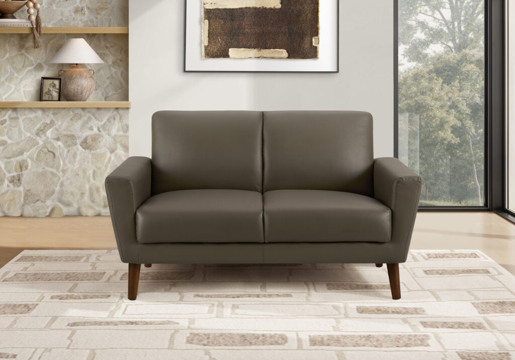 Brown PU love seat