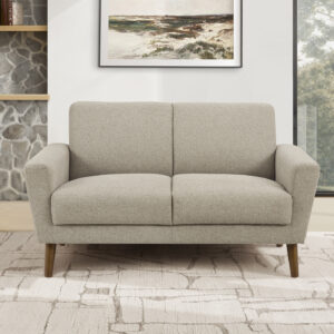 Light brown fabric love seat