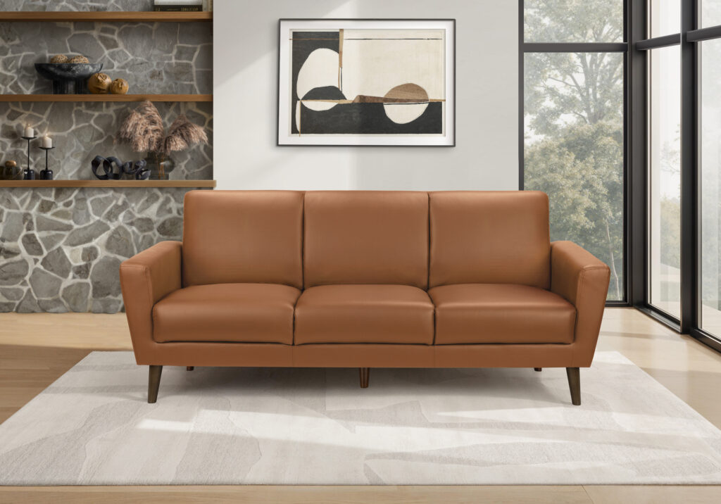 Cognac PU sofa