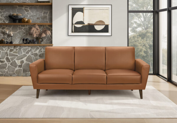 Cognac PU sofa