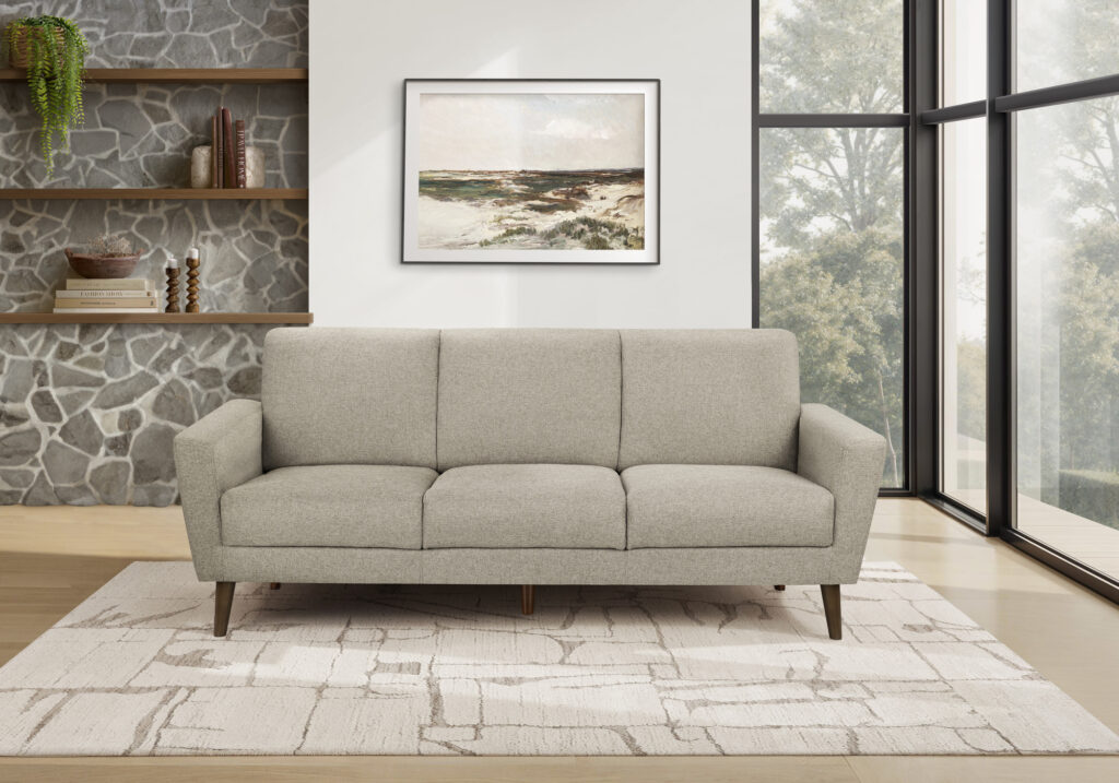 Light brown fabric sofa