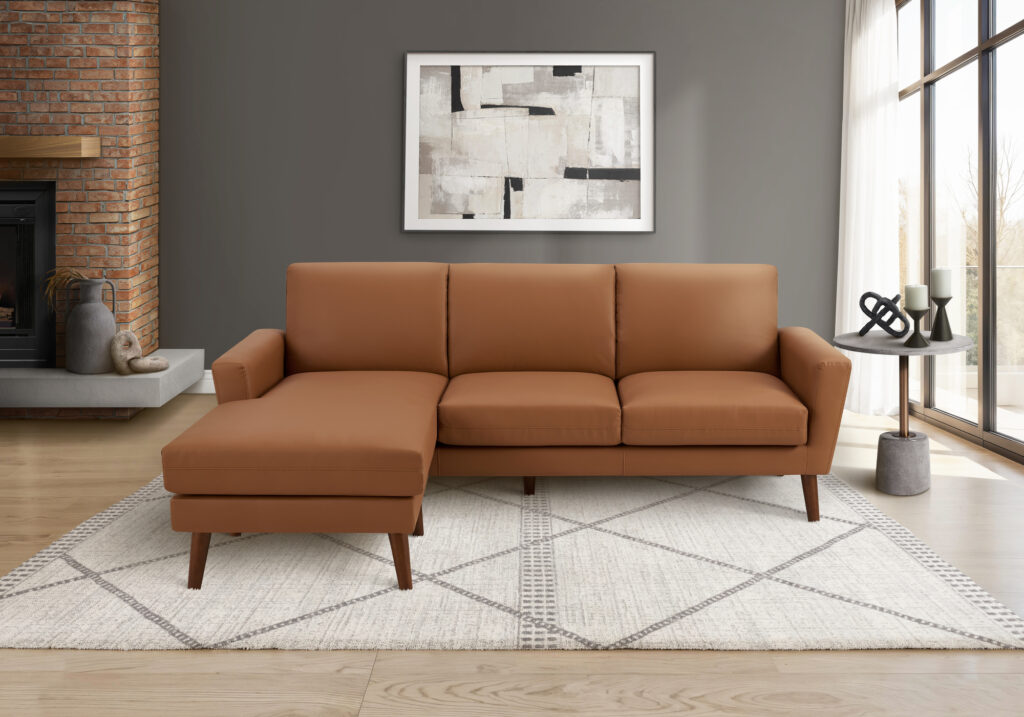 Cognac PU sofa lounger