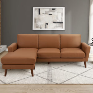 Cognac PU sofa lounger