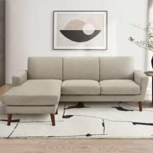 Light brown fabric sofa lounger