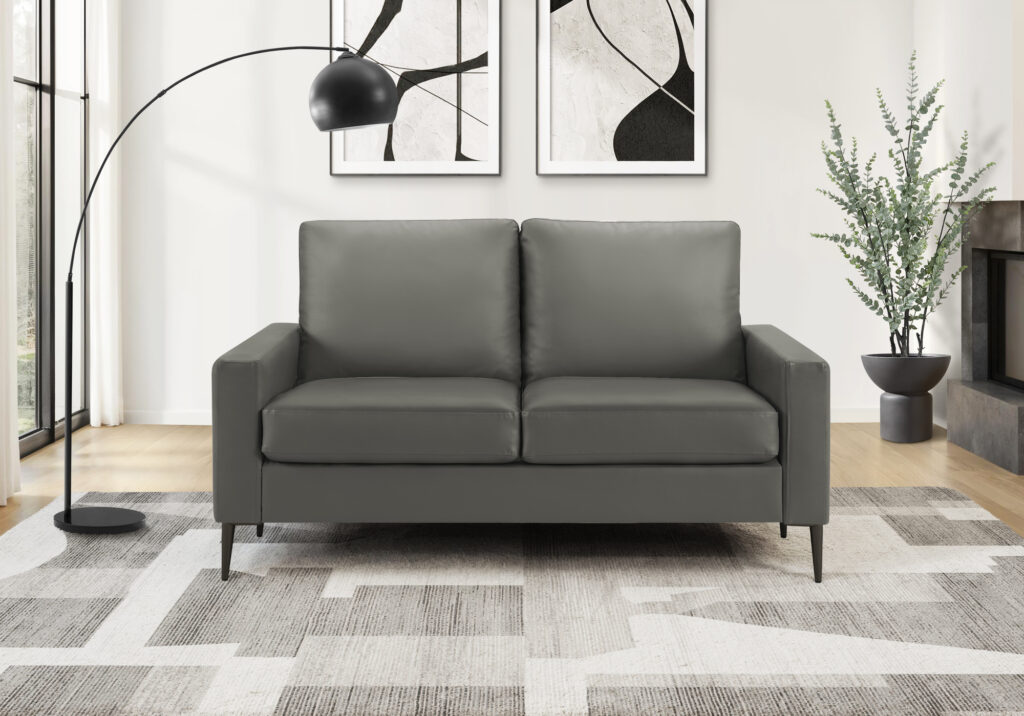 Grey PU love seat