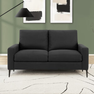 Black fabric love seat