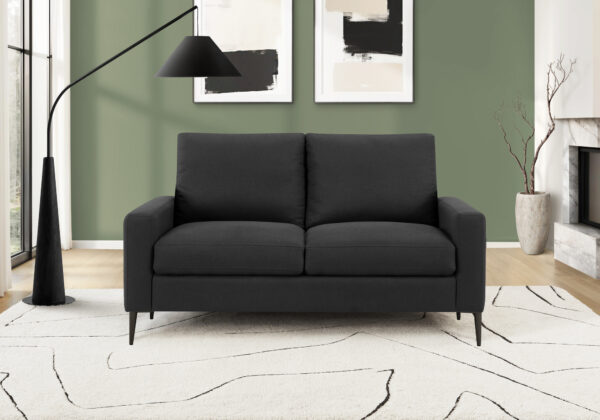 Black fabric love seat