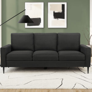 Black fabric sofa