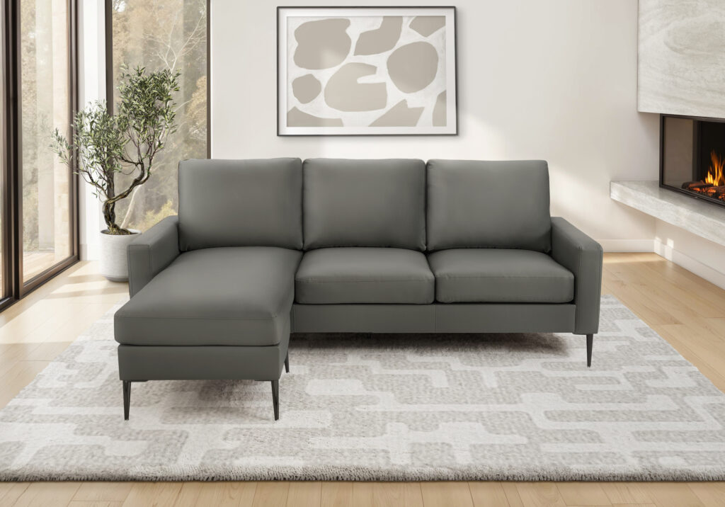Grey PU sofa lounger
