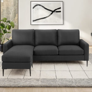 Black fabric sofa lounger