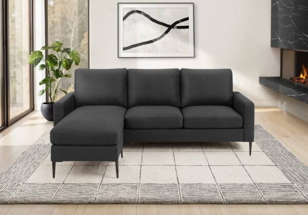 Black fabric sofa lounger