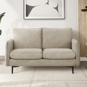 Beige fabric love seat