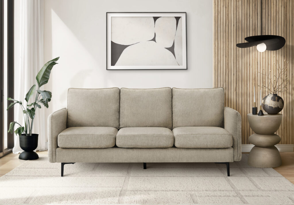 Beige fabric sofa