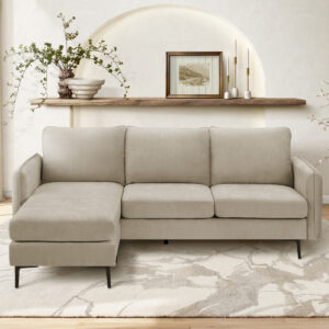 Beige fabric sofa lounger