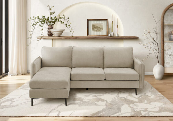 Beige fabric sofa lounger